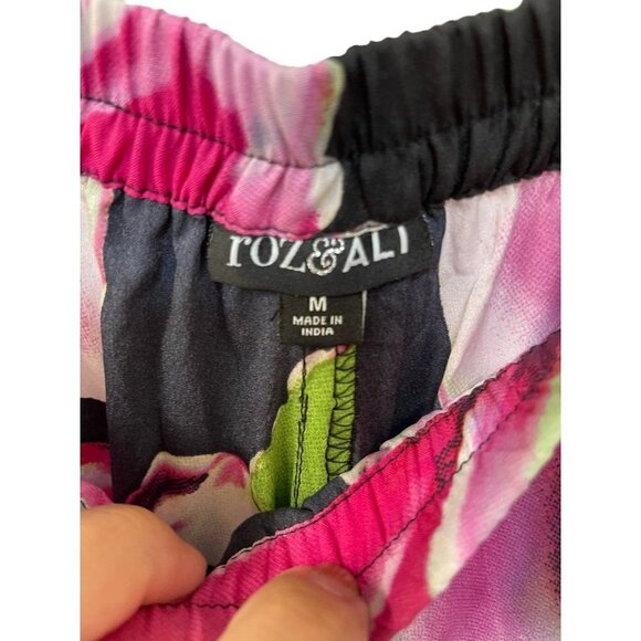 NEW Roz & Ali Women's Pull On Elastic Waist Floral A-Line Maxi Skirt Size Medium - Picture 5 of 7